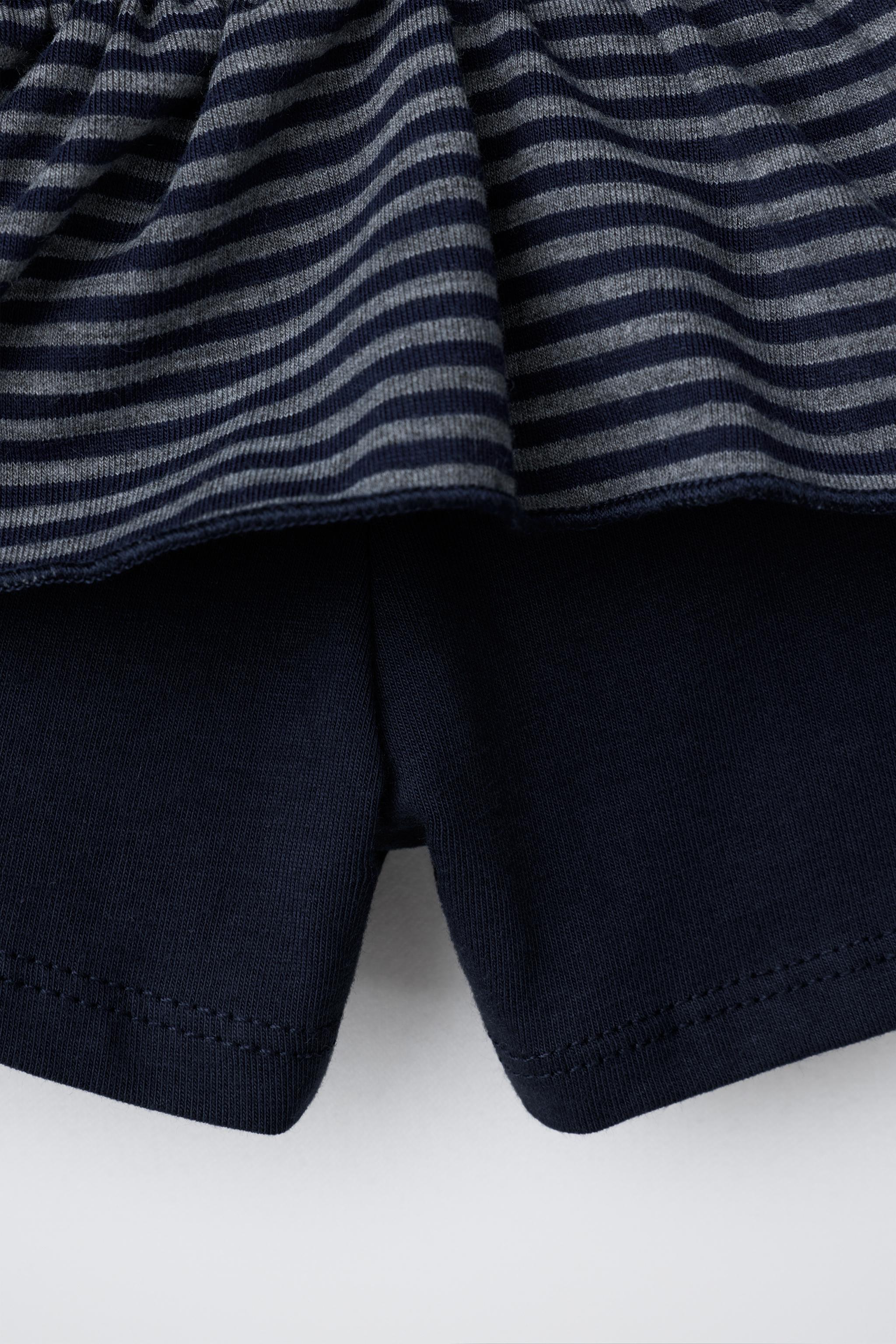 RUFFLED STRIPED SKORT